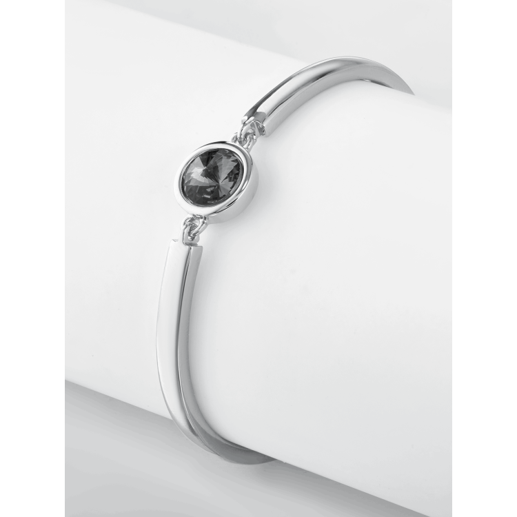 Браслет Атланта с черным камнем в серебре Meduza Crystal