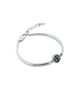 Браслет Атланта с черным камнем в серебре