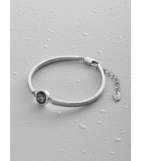 Браслет Атланта с черным камнем в серебре