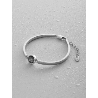 Браслет Атланта с черным камнем в серебре