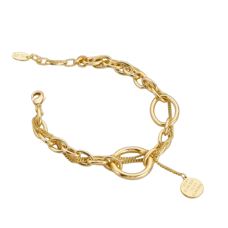 Браслет цепь в  золоте Meduza Crystal