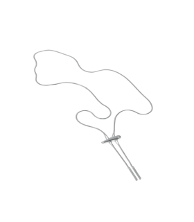 Подвеска Бегунок капля в белом золоте 