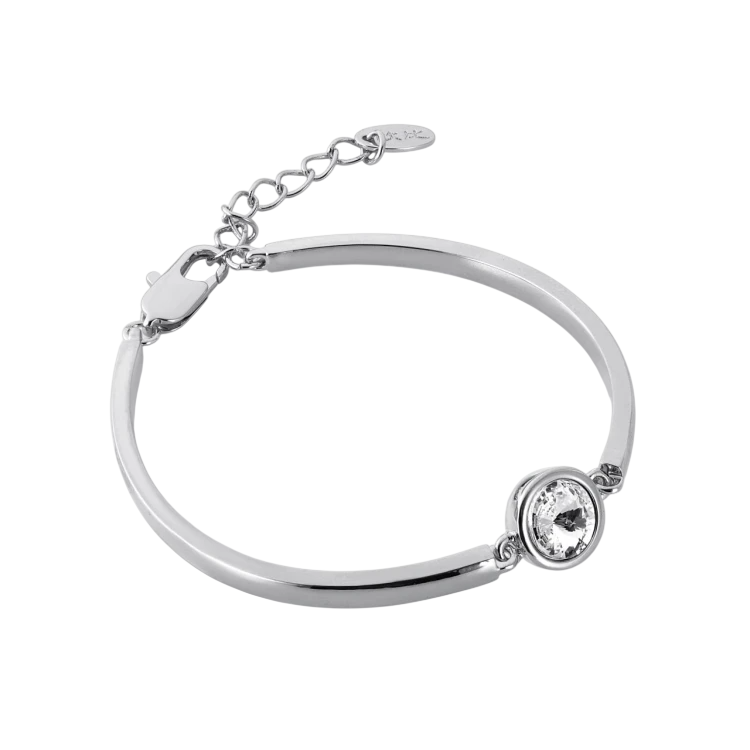 Браслет Атланта с белым камнем в серебре Meduza Crystal