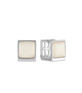 Серьги кубы кошачий глаз в серебре