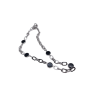 Подвеска цепь в серебре с черным агатом Meduza Crystal