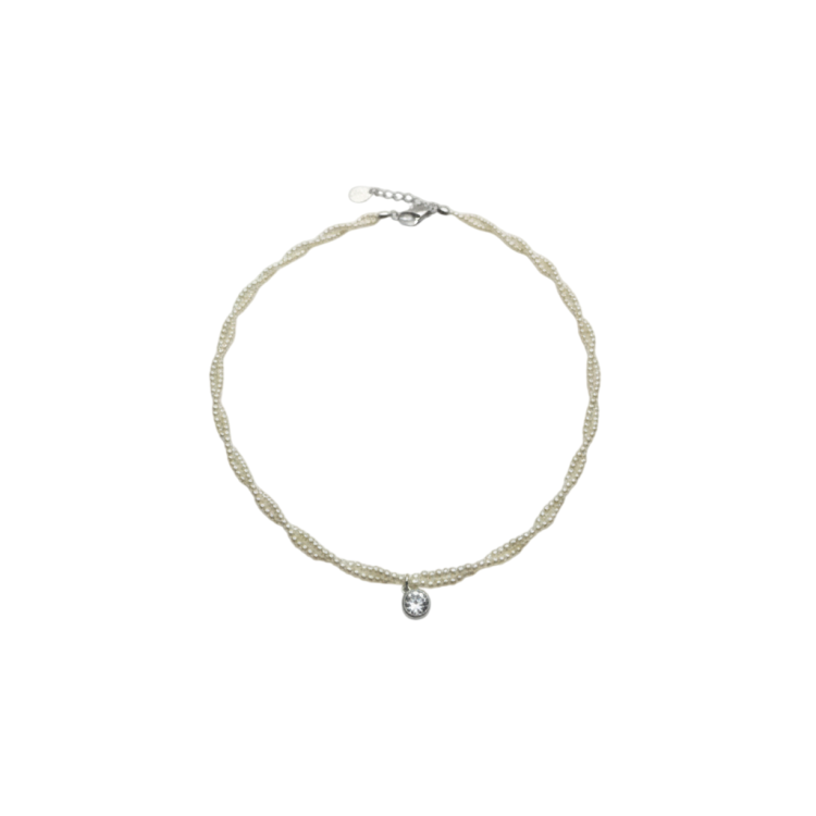 Колье двойное из мелкого жемчуга Meduza Crystal