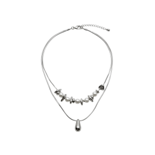 Подвеска двойная с жемчугом Майорка капля