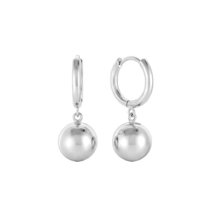 Серьги конго с шариками серебристые Meduza Crystal