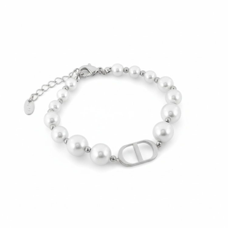 Браслет Диор с жемчугом Майорка в белом золоте Meduza Crystal