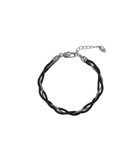 Браслет Двойной с серебряной вставкой