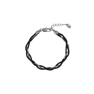 Браслет Двойной с серебряной вставкой