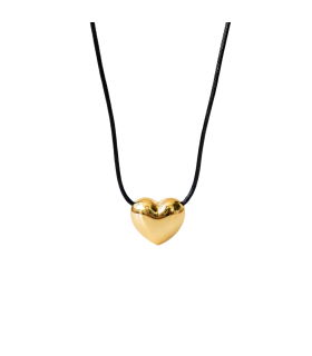 Чокер на шнурке с золотым сердцем