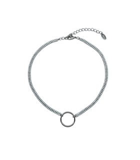 Чокер Кольцо с цирконами в серебре