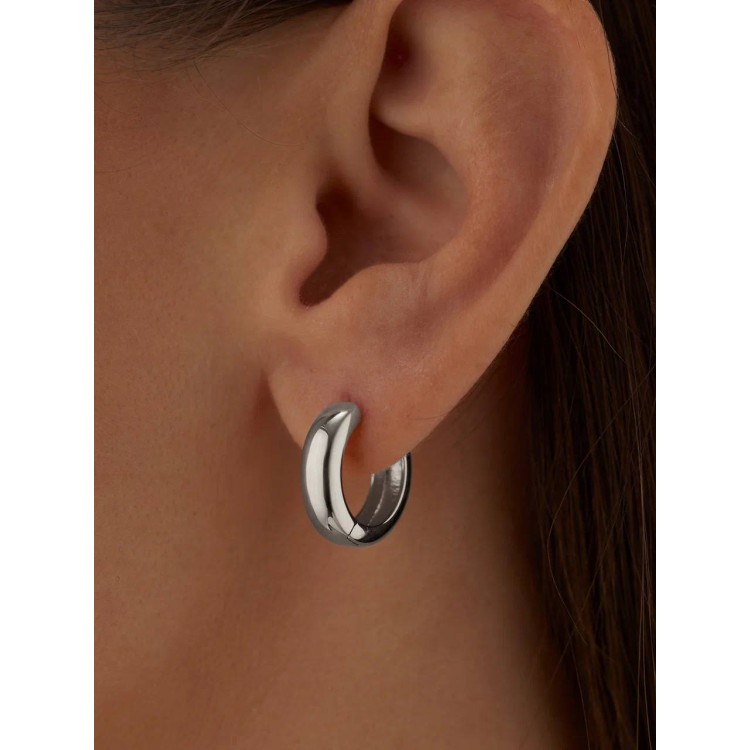 Серьги Кольца в серебре Meduza Crystal