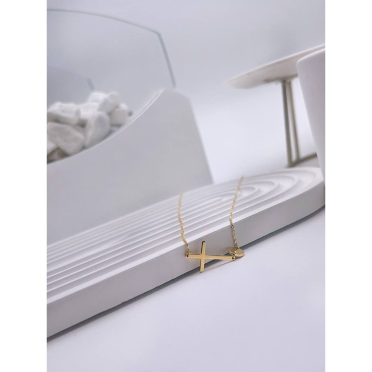 Подвеска Крестик в золоте Meduza Crystal