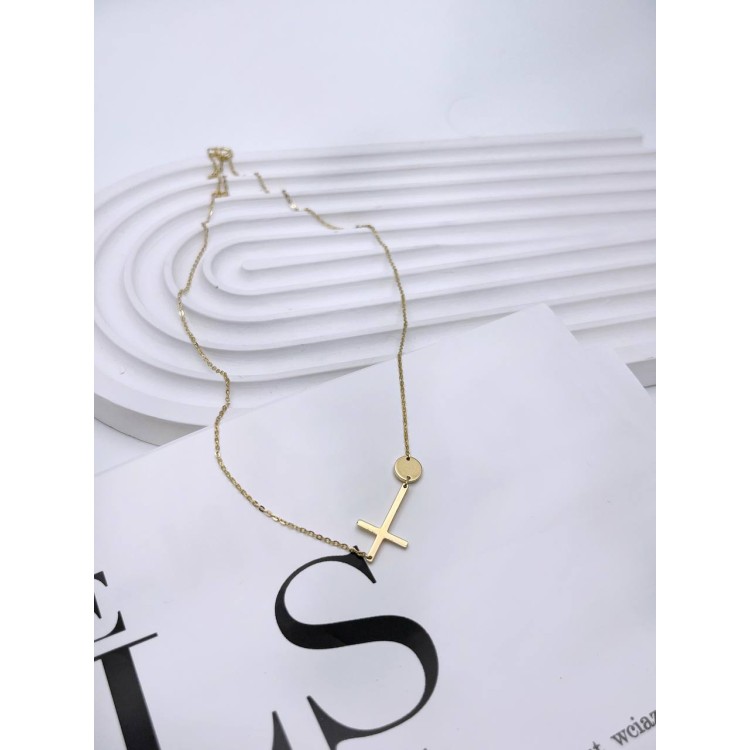 Подвеска Крестик в золоте Meduza Crystal