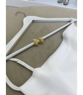 Серьги Ребристые крупные в золоте