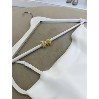 Серьги Ребристые крупные в золоте