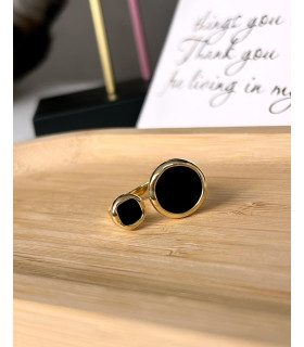 Кольцо безразмерное двойной круг в золоте