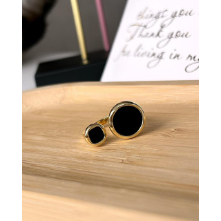 Кольцо безразмерное двойной круг в золоте