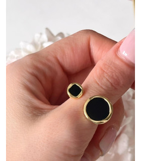 Кольцо безразмерное двойной круг в золоте