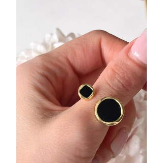 Кольцо безразмерное двойной круг в золоте