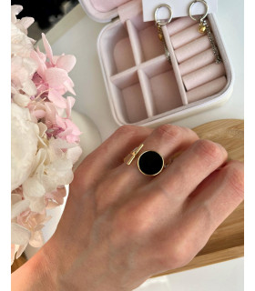 Кольцо безразмерное круг с палкой