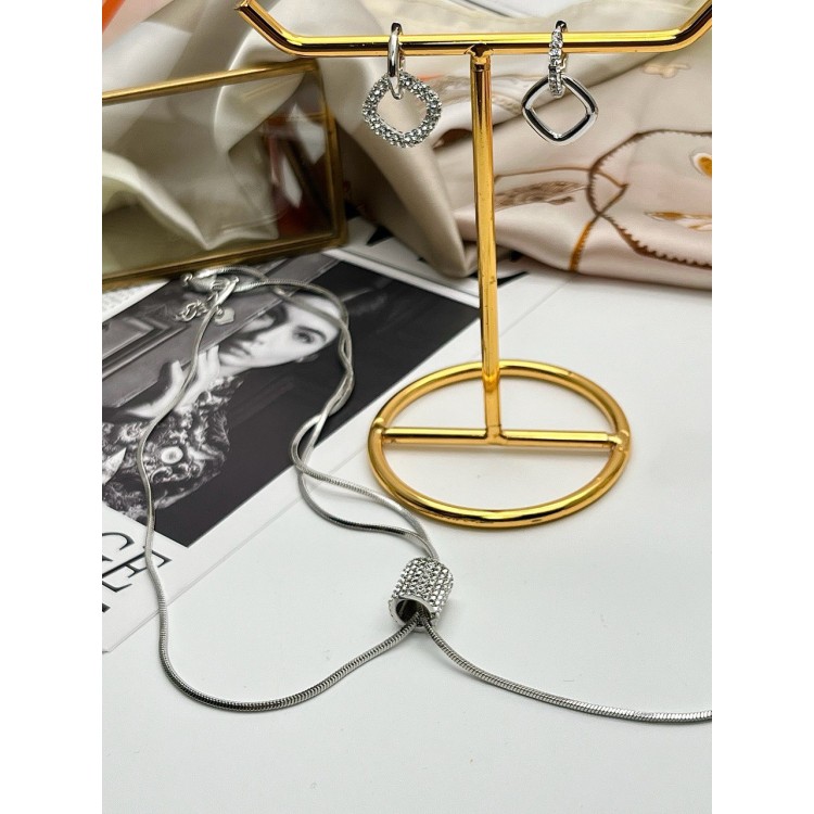 Серьги серебряные «Рабо» с цирконом Meduza Crystal