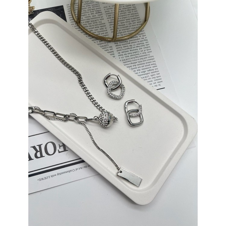 Серьги серебряные «Рабо» с цирконом Meduza Crystal