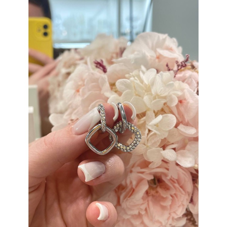 Серьги серебряные «Рабо» с цирконом Meduza Crystal